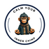 Badge logo of calm your inner chimp. The CALMR call to action