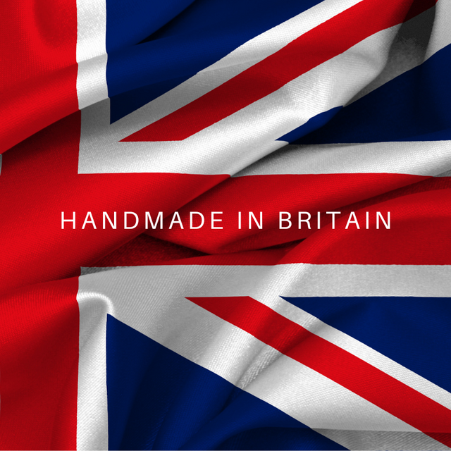 logo showing that product is handmade in britain with a union jack flag